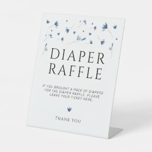 Signe De Table Barre de Baby shower Fleur sauvage bleu