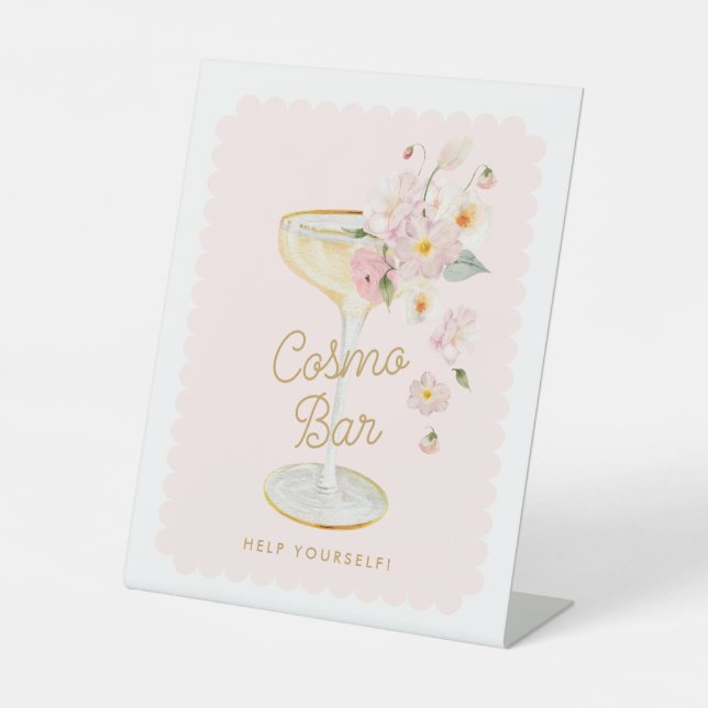 Signe De Table Barre de Fêtes des mariées Petals et Prosecco (Recto)