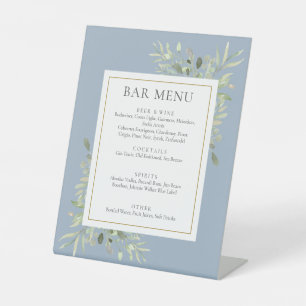 Signe De Table Barre de feuillage bleu-duvet - Vert