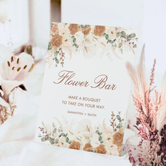 Signe De Table Barre de fleurs en terre cuite rustique (Créateur téléchargé)