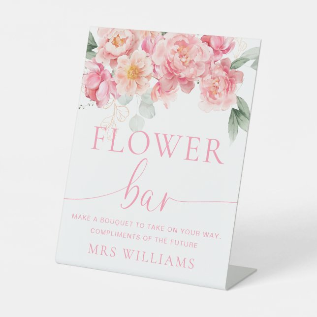 Signe De Table Barre de fleurs florales Piper Peony (Recto)