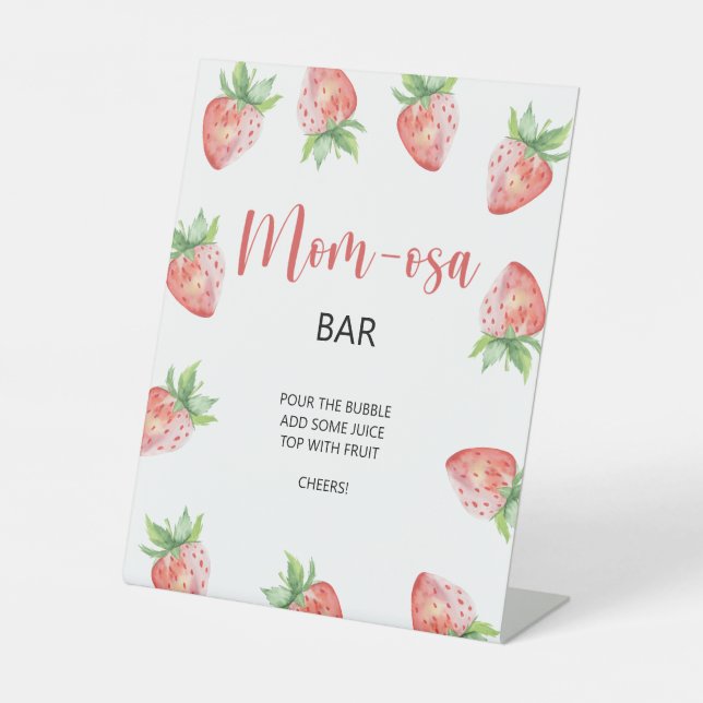 Signe De Table Barre de Mom-osa à la fraise  (Recto)