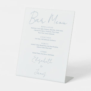 Signe De Table Barre de script minimaliste bleu poussiéreux