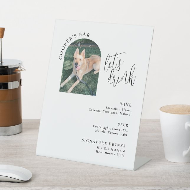 Signe De Table Barre Menu avec Animaux de compagnie Photo Signal  (In SItu)