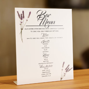 Signe De Table Barre Menu Lavender Mariage Boissons Signal Pedest
