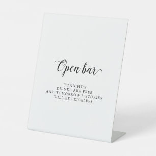 Signe De Table Barre ouverte de script vintage