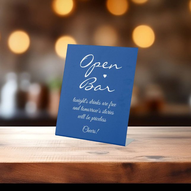 Signe De Table Barre ouverte du script de signature bleu profond (Créateur téléchargé)