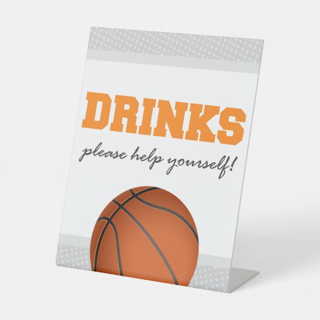 Signe De Table Basketball Party Boire Signé pour Anniversaire ou  (Recto)