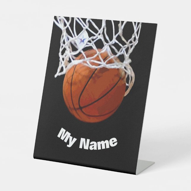 Signe De Table Basketball Votre Nom Personnalisé (Recto)