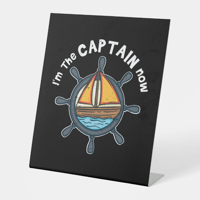 Signe De Table Bateau - Je suis le Capitaine maintenant (Recto)