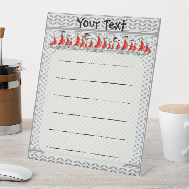 Signe De Table Bateaux de la Flottille de la Liberté Mondiale à G (In SItu)