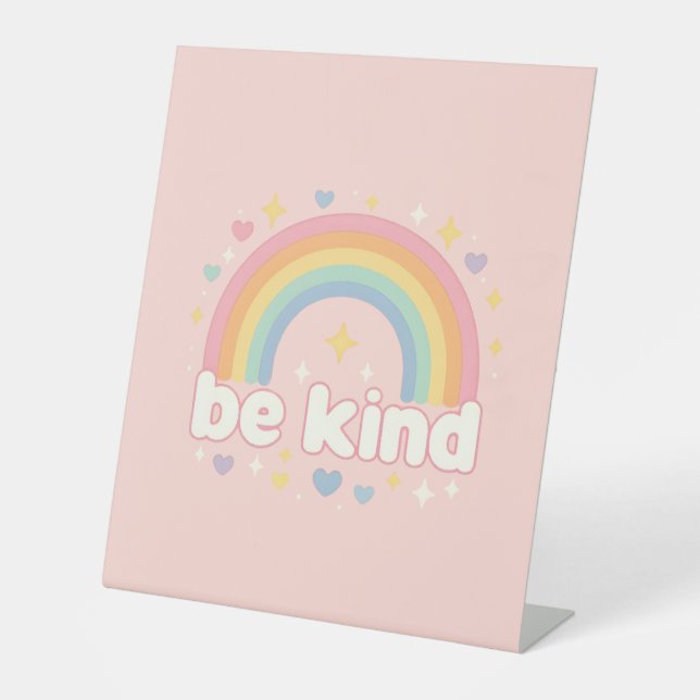 Signe De Table Be Kind - Rainbow Pastel Positivity (Recto)