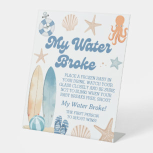 Signe De Table Bébé à bord Baby shower My Water Broke Jeu
