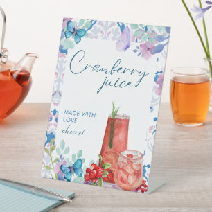 Signe De Table Bébé brasse Baby shower floral Jus de canneberge