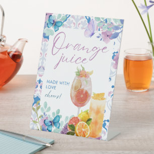 Signe De Table Bébé brasse Baby shower floral Jus d'orange