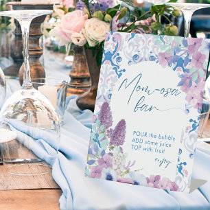 Signe De Table Bébé brasse Baby shower floral Mimosa bar