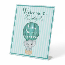 Bébé éléphant garçon montgolfière Baby Shower