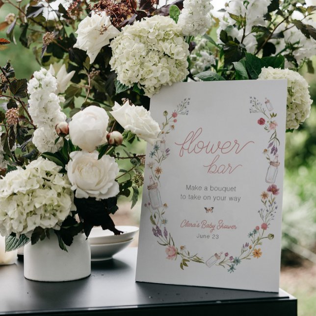 Signe De Table Bébé en Fleur de Fleur Bar Bouquet (Créateur téléchargé)