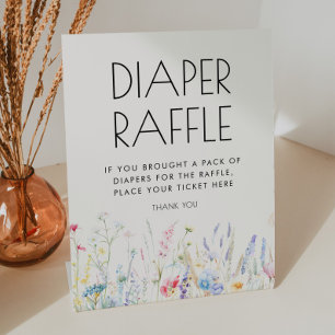 Signe De Table Bébé en fleur Élégant Fleur sauvage Déchets Raffle