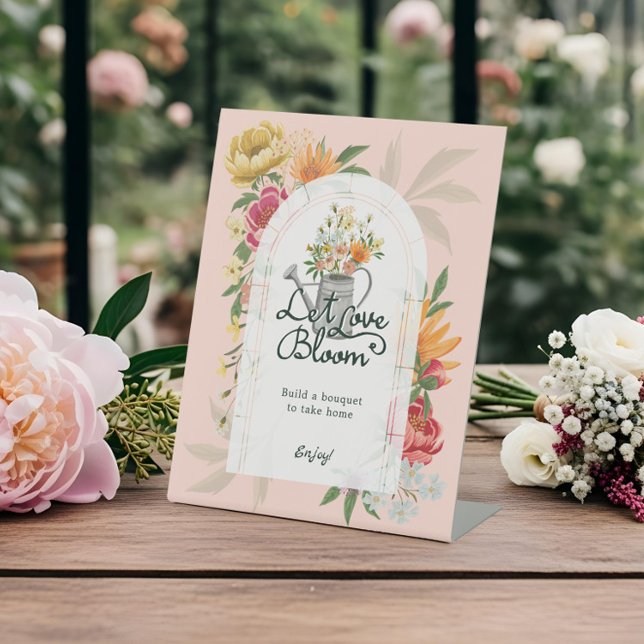 Signe De Table Bébé en Fleur Jardin Floral Baby shower Bar (Baby in Bloom Floral Garden Flower Bar Baby Shower Pedestal Sign)