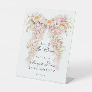 Signe De Table Bébé en fleurs Arc en floral Fille Baby Shower 