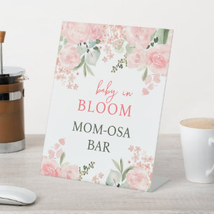 Signe De Table Bébé en fleurs Baby shower floral Mimosa Party Sig