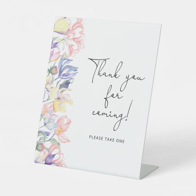 Signe De Table Bébé en fleurs Merci d'être venu Poster (Recto)