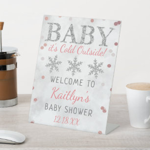 Signe De Table Bébé Il fait froid dehors Filles Baby shower d'hiv