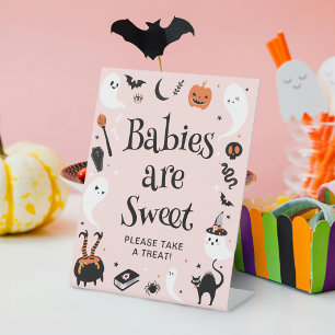 Signe De Table Bébé rose Halloween fille Douche Favoriser