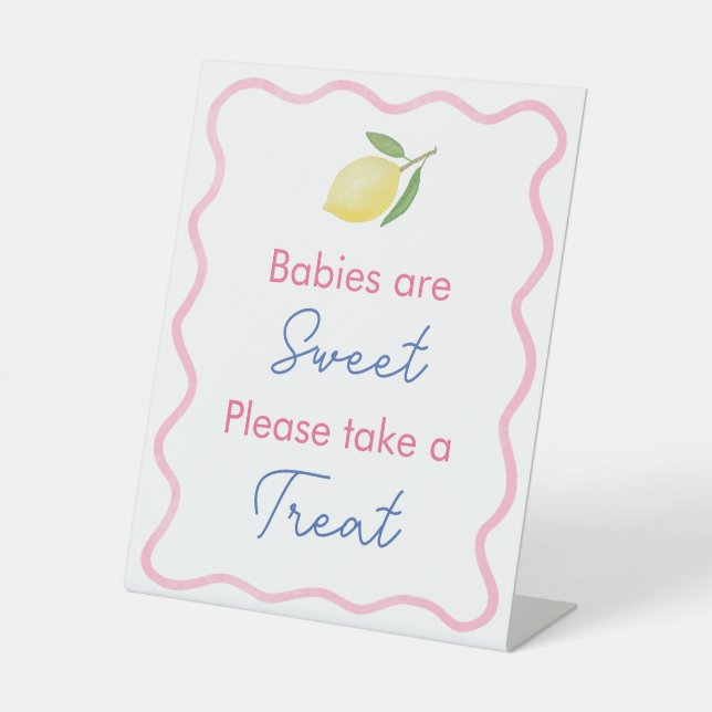 Signe De Table Bébés à la ligne ondulée sont des faveurs de douch (Recto)
