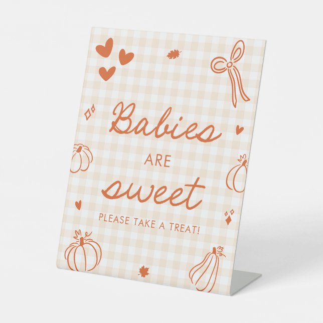 Signe De Table Bébés Citrouille Un Peu Orange D'automne Sont Mign (Recto)