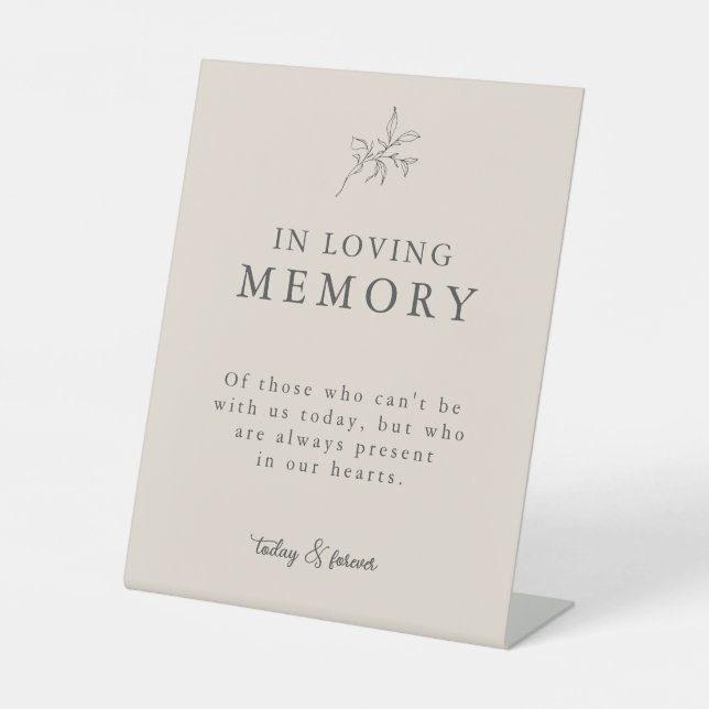 Signe De Table Beige D'Automne En Mémoire Amoureuse (Recto)