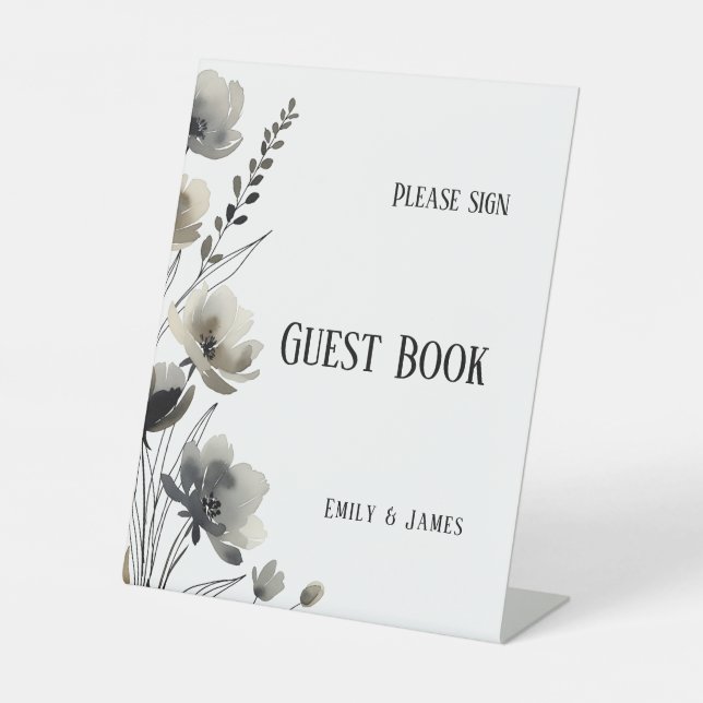 Signe De Table Beige Neutral Floral Wedding (Recto)