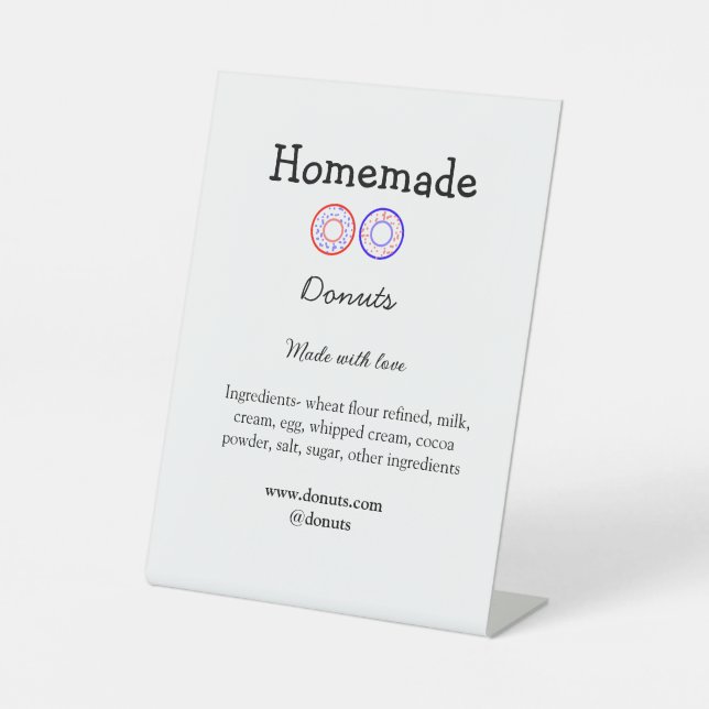 Signe De Table beignets faits maison avec amour ajouter site de t (Recto)