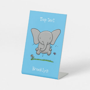 Signe De Table Belle adorable dessin d'éléphant bébé