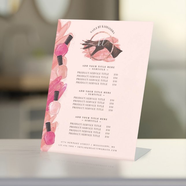 Signe De Table Belle ongle main polonaise Glam Nail Manucure Prix (Créateur téléchargé)