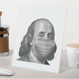 Signe De Table Benjamin Franklin en masque