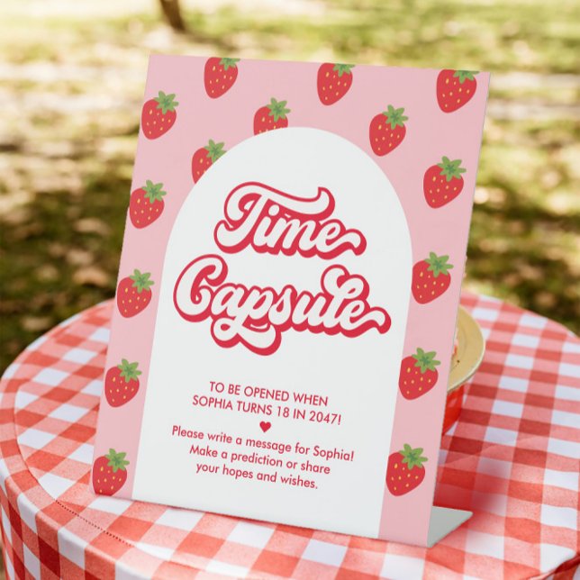 Signe De Table Berry 1er Anniversaire Heure Capsule Jeu (Créateur téléchargé)