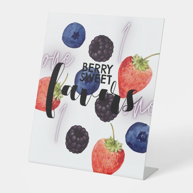 Signe De Table Berry First | 1er anniversaire | Berry mixte | Fav (Recto)