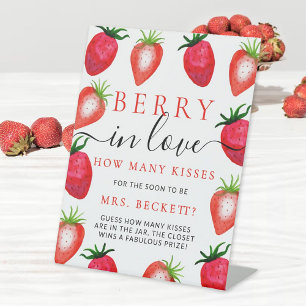 Signe De Table Berry In Love Fraise Fête des mariées Baisers Jeu