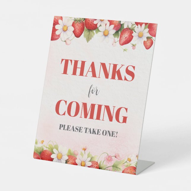 Signe De Table Berry Sweet Baby Shower Thanks for coming (Recto)