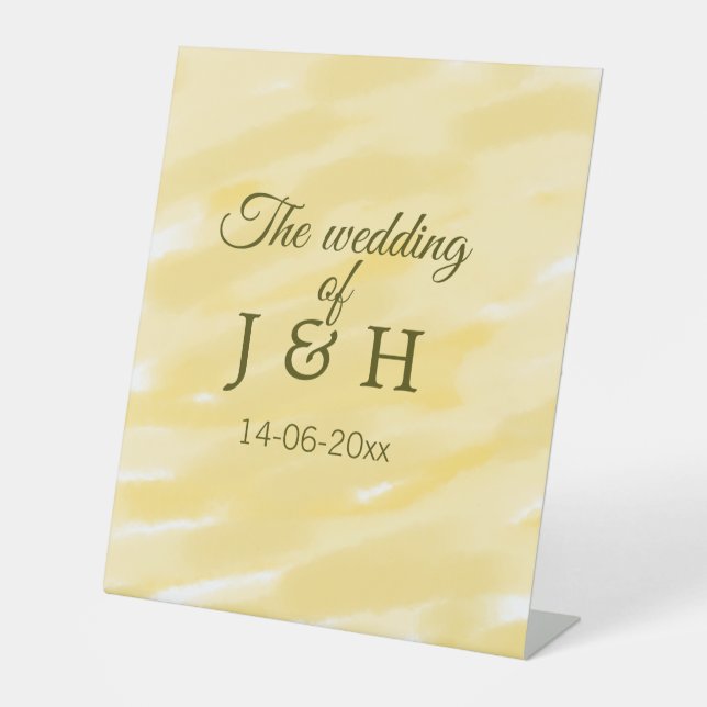 Signe De Table Beurre jaune pastel le mariage du nom de couple le (Recto)