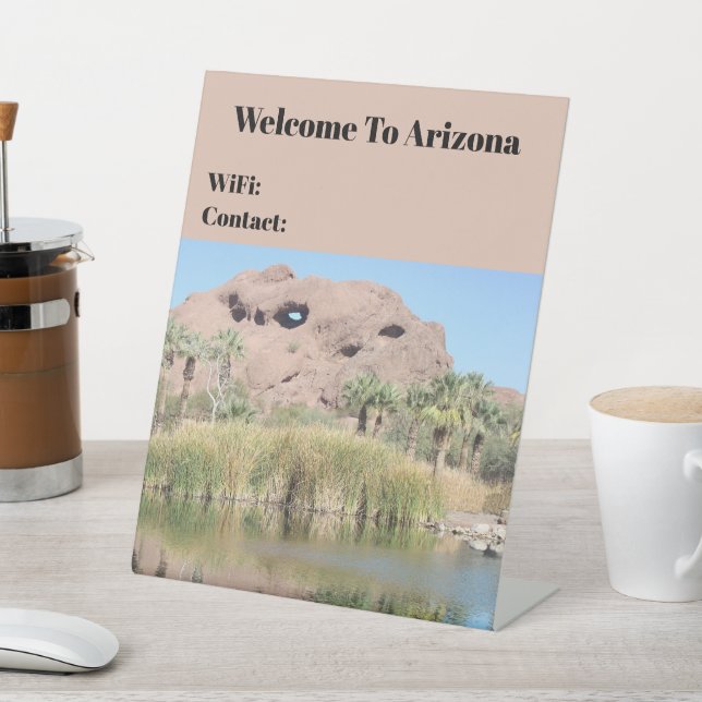 Signe De Table Bienvenue à Arizona Phoenix Informations pour les  (In SItu)