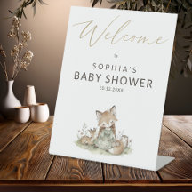 Bienvenue à la Baby Shower Fille Renard de la Forê