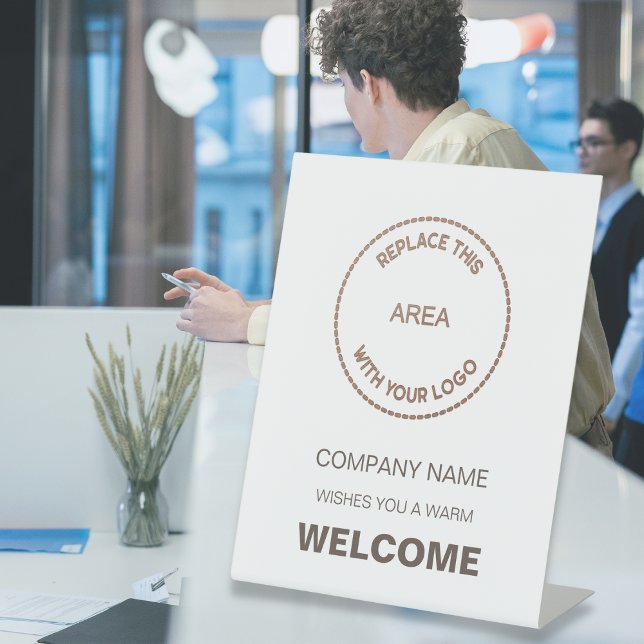 Signe De Table Bienvenue À L'Entreprise Ou À L'Événement Votre Lo (Créateur téléchargé)