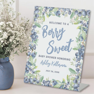 Signe De Table Bienvenue au Baby Shower Berry Sweet avec des Myrt