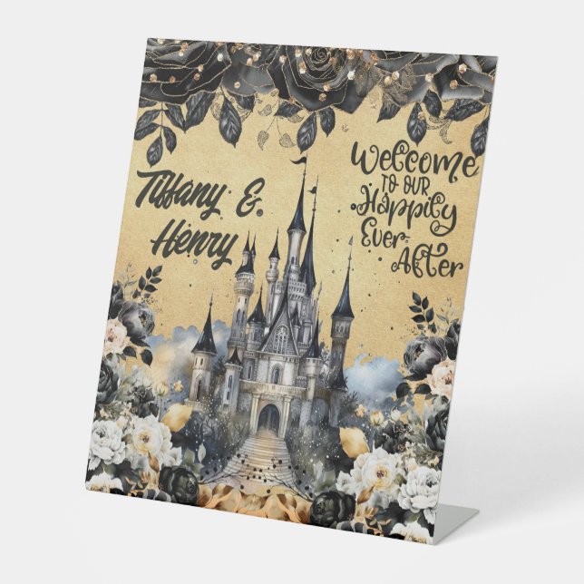 Signe De Table Bienvenue dans notre Happy Ever After Custom (Recto)