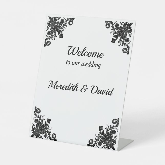 Signe De Table Bienvenue dans notre salle de mariage Mariage (Recto)