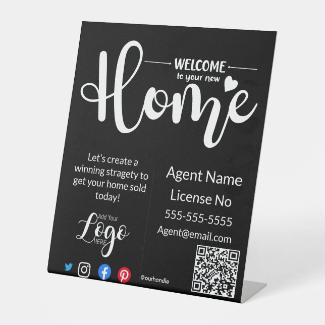 Signe De Table Bienvenue dans votre nouvelle maison ouverte (Recto)