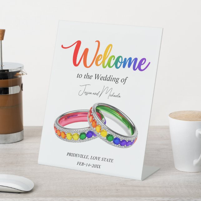 Signe De Table 🌈 Bienvenue  Entrelacés dans la Fierté  (In SItu)